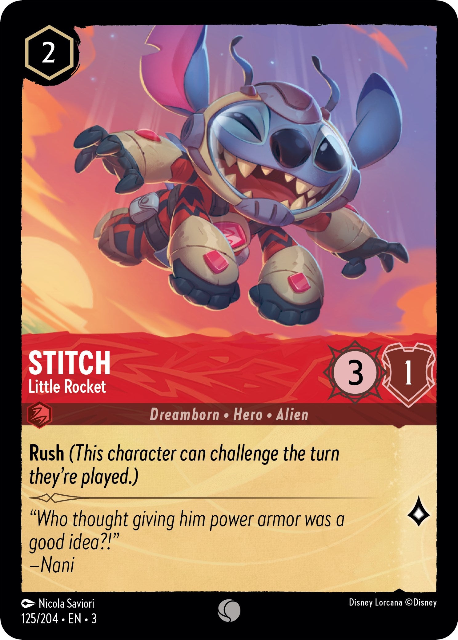 Stitch - Little Rocket (125/204) [Into the Inklands] | North Valley Games