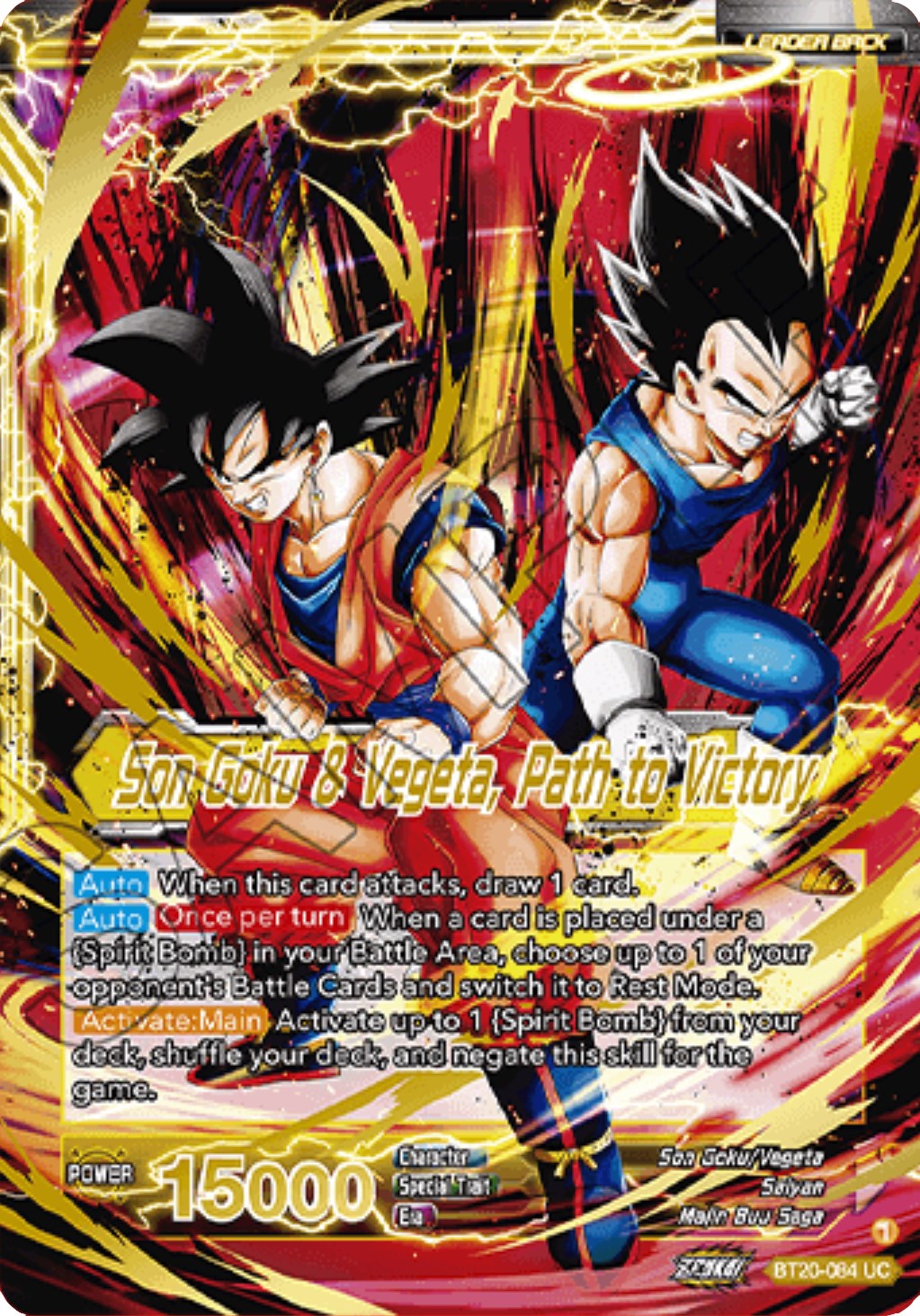 SS Vegito // Son Goku & Vegeta, Path to Victory (Giant Card) (BT20-084) [Oversized Cards] | North Valley Games