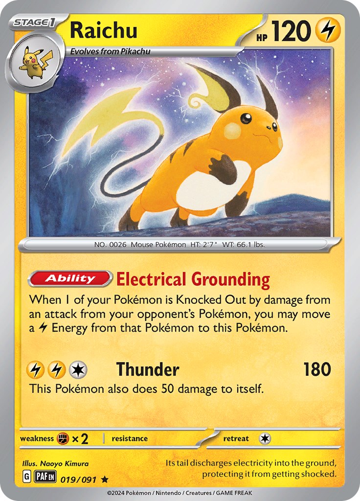 Raichu (019/091) [Scarlet & Violet: Paldean Fates] | North Valley Games