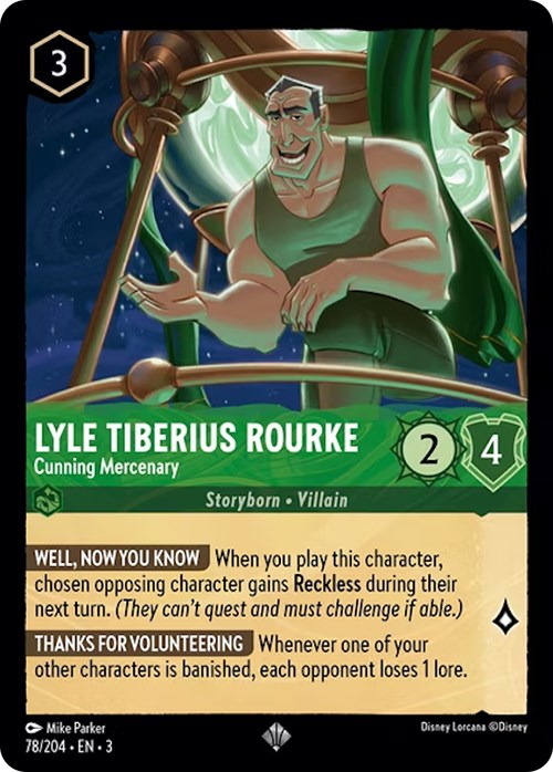 Lyle Tiberius Rourke - Cunning Mercenary (78/204) [Into the Inklands] | North Valley Games