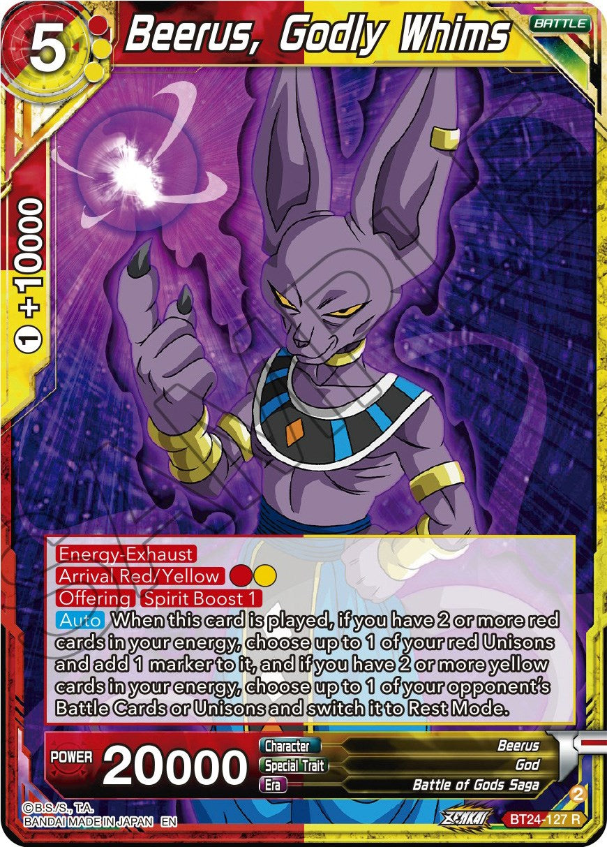 Beerus, Godly Whims (BT24-127) [Beyond Generations] | North Valley Games