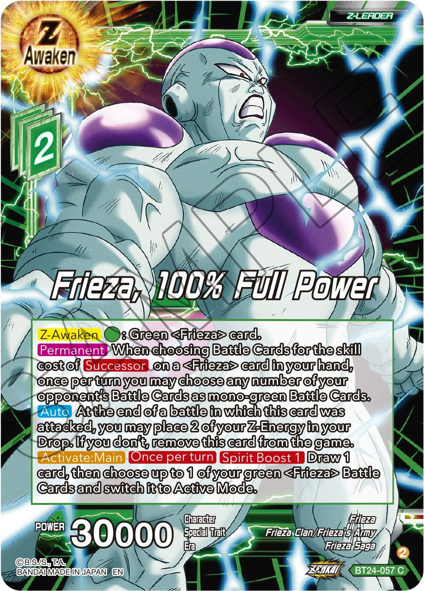 Frieza, 100% Full Power (BT24-057) [Beyond Generations] | North Valley Games