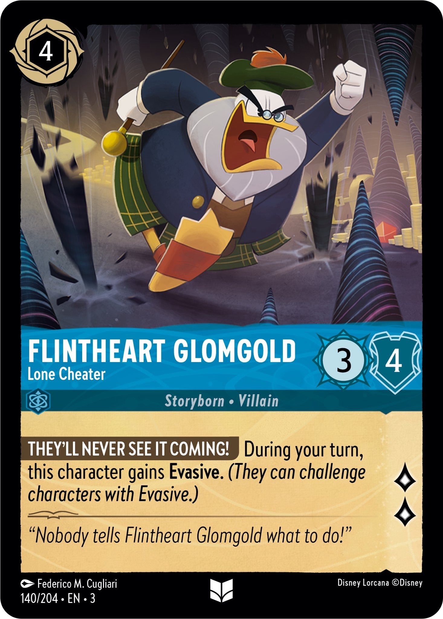 Flintheart Glomgold - Lone Cheater (140/204) [Into the Inklands] | North Valley Games