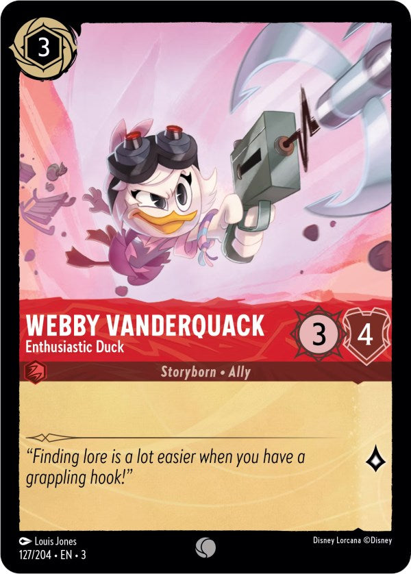 Webby Vanderquack - Enthusiastic Duck (127/204) [Into the Inklands] | North Valley Games