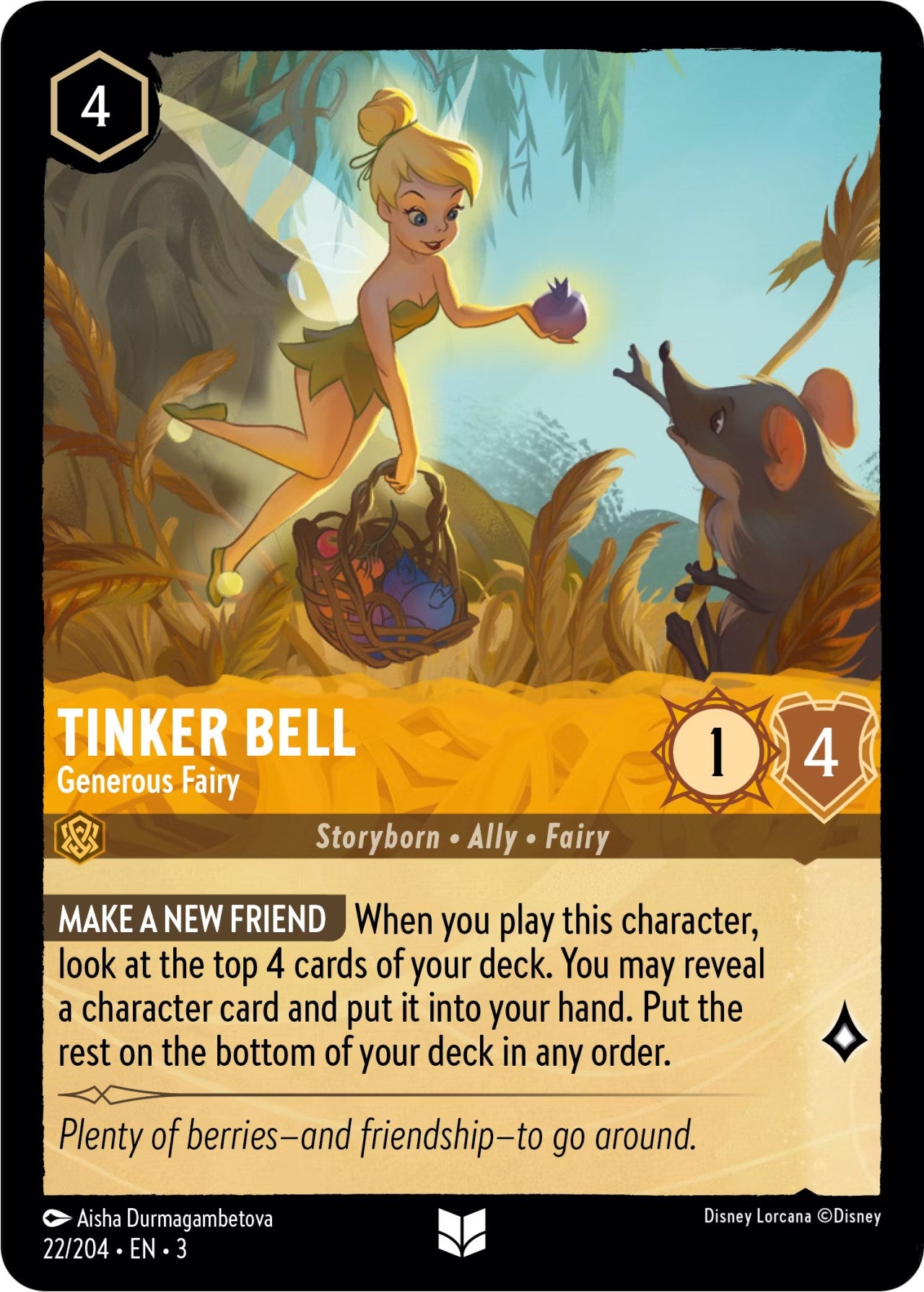 Tinker Bell - Generous Fairy (22/204) [Into the Inklands] | North Valley Games