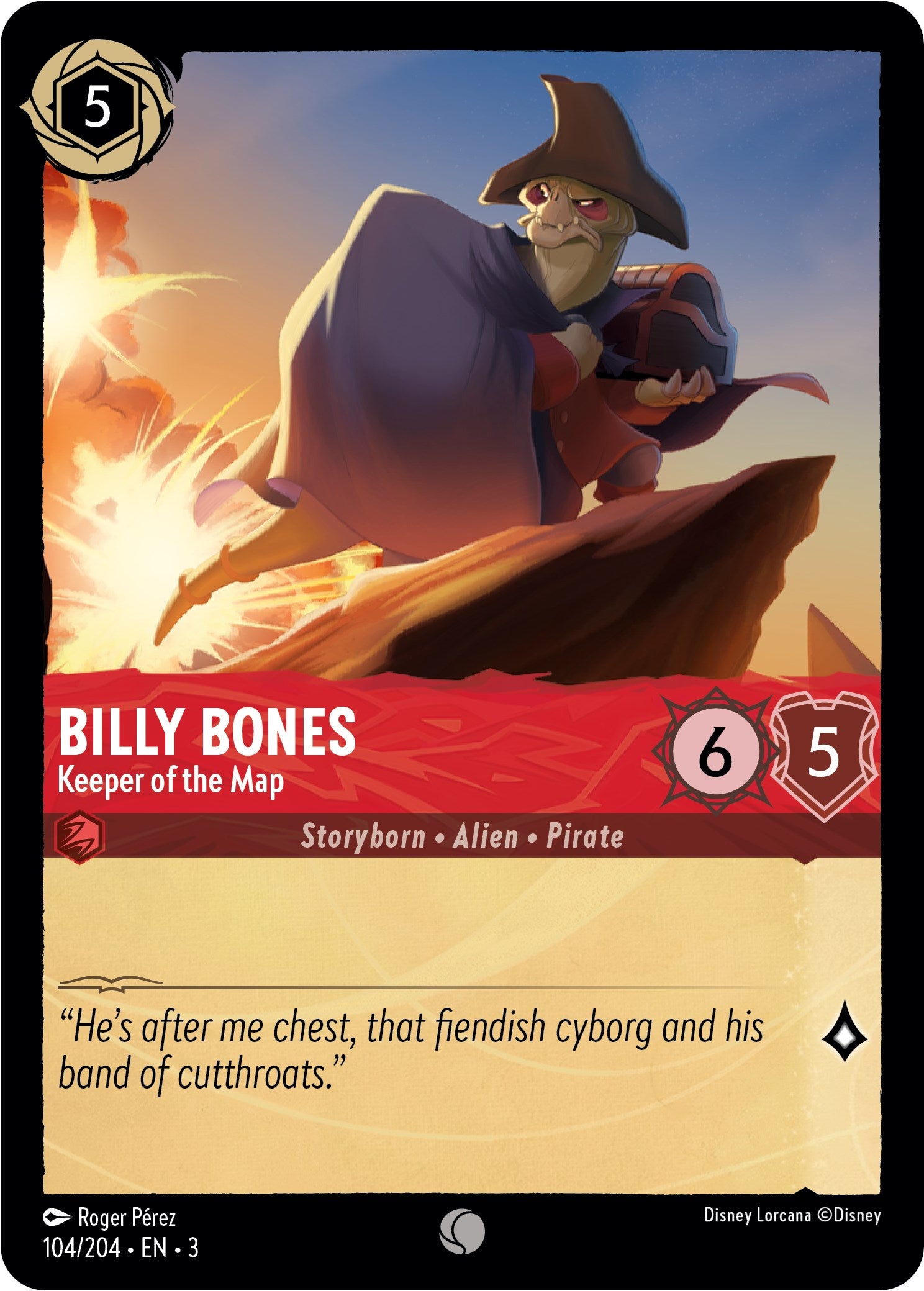 Billy Bones - Keeper of the Map (104/204) [Into the Inklands] | North Valley Games