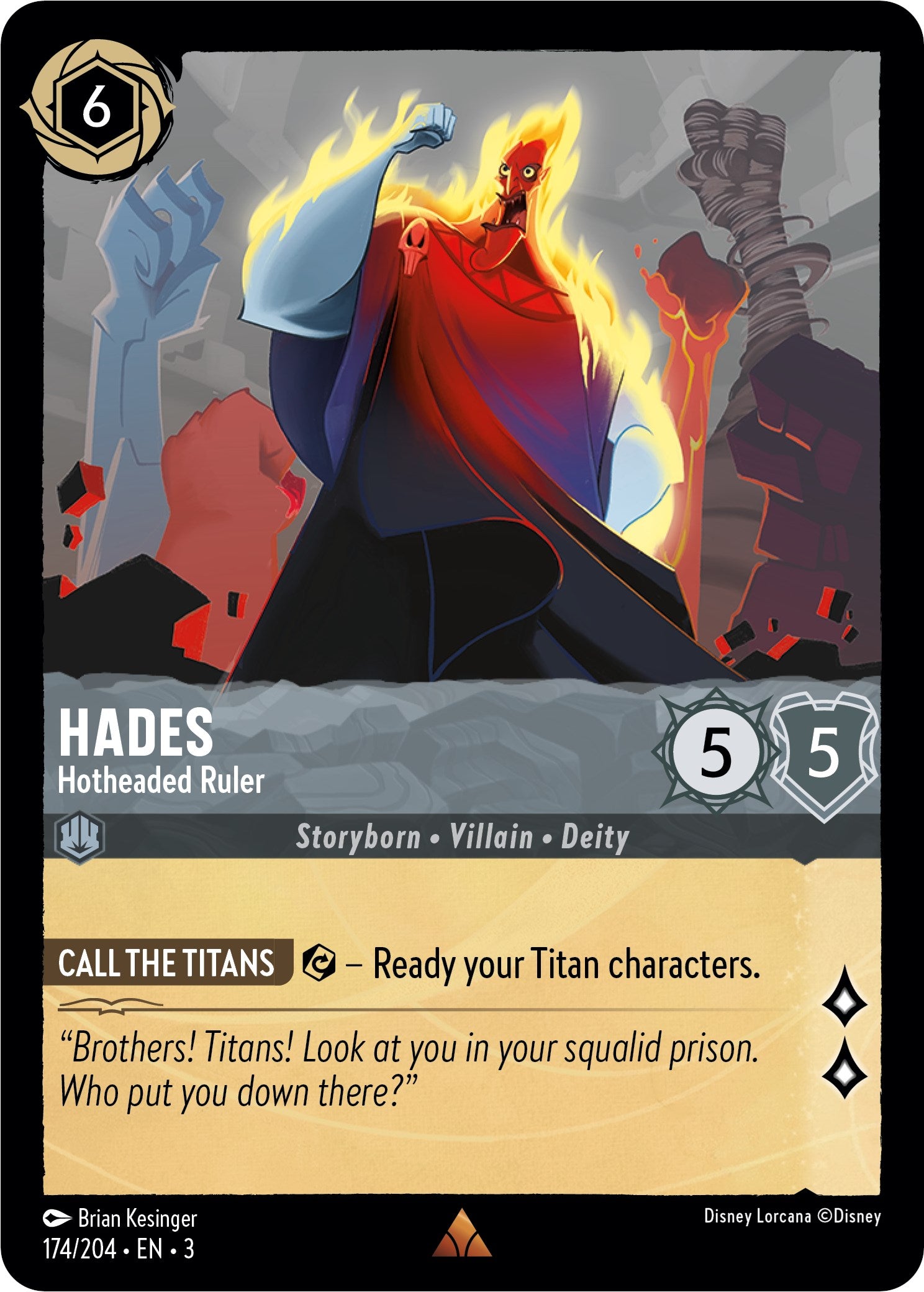 Hades - Hotheaded Ruler (174/204) [Into the Inklands] | North Valley Games