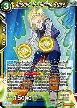 Android 18, Sibling Strike (Uncommon) (BT13-111) [Supreme Rivalry] | North Valley Games