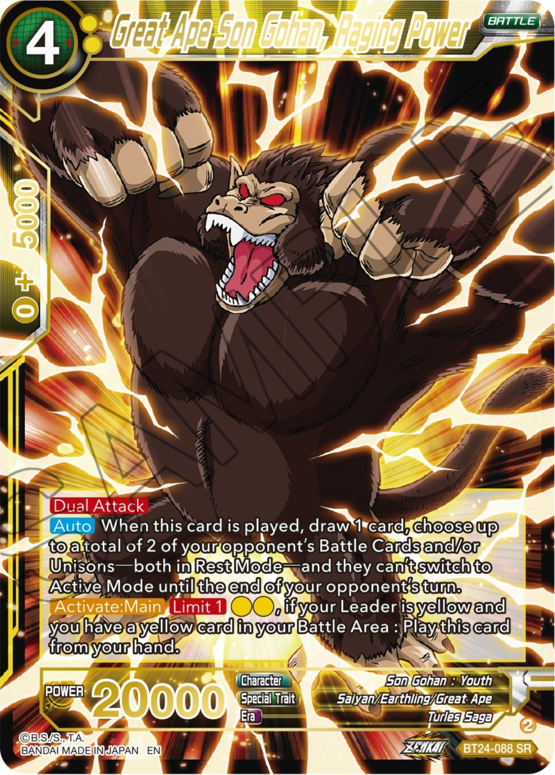 Great Ape Son Gohan, Raging Power (BT24-088) [Beyond Generations] | North Valley Games