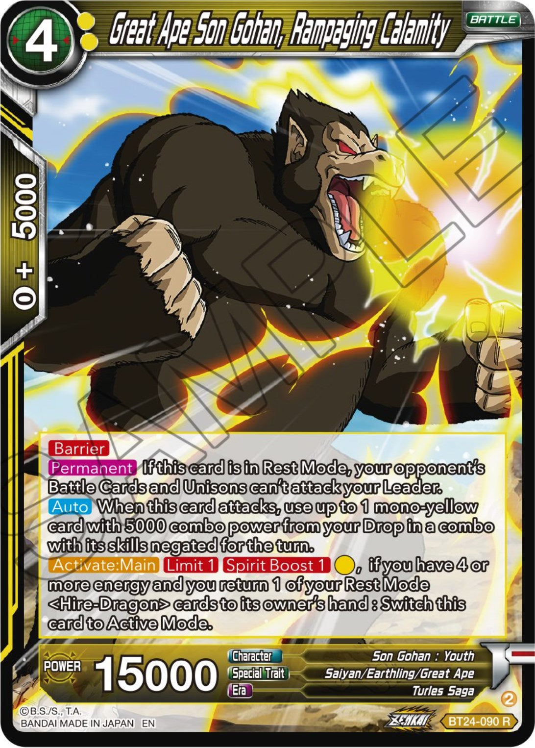 Great Ape Son Gohan, Rampaging Calamity (BT24-090) [Beyond Generations] | North Valley Games