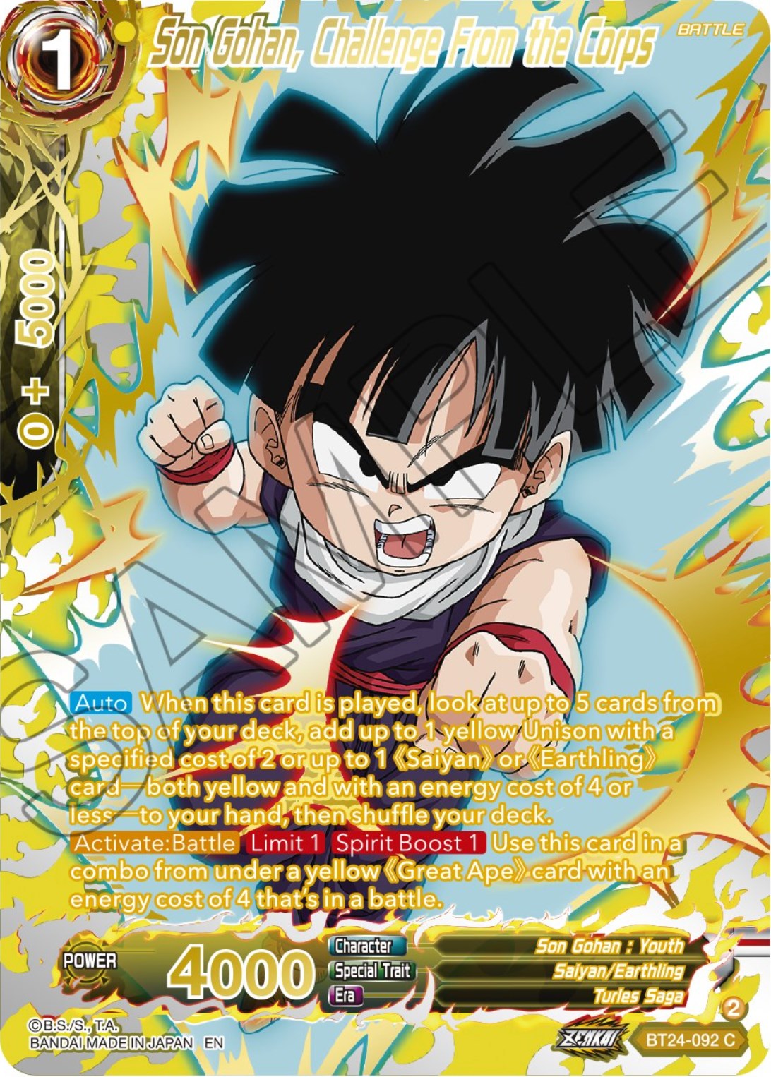 Son Gohan, Challenge From the Corps (Collector Booster) (BT24-092) [Beyond Generations] | North Valley Games