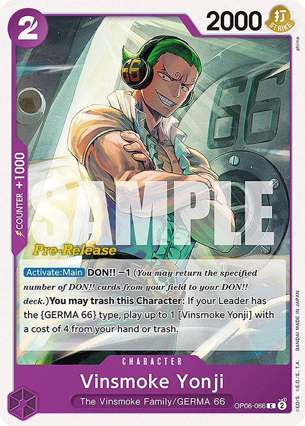 Vinsmoke Yonji [Wings of the Captain Pre-Release Cards] | North Valley Games