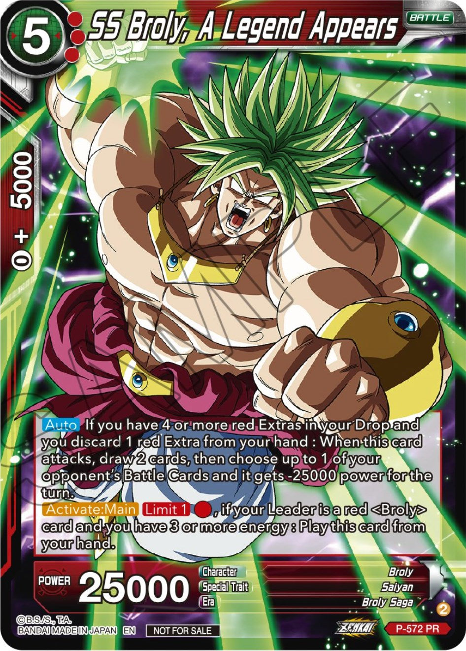 SS Broly, A Legend Appears (Zenkai Series Tournament Pack Vol.7) (P-572) [Tournament Promotion Cards] | North Valley Games
