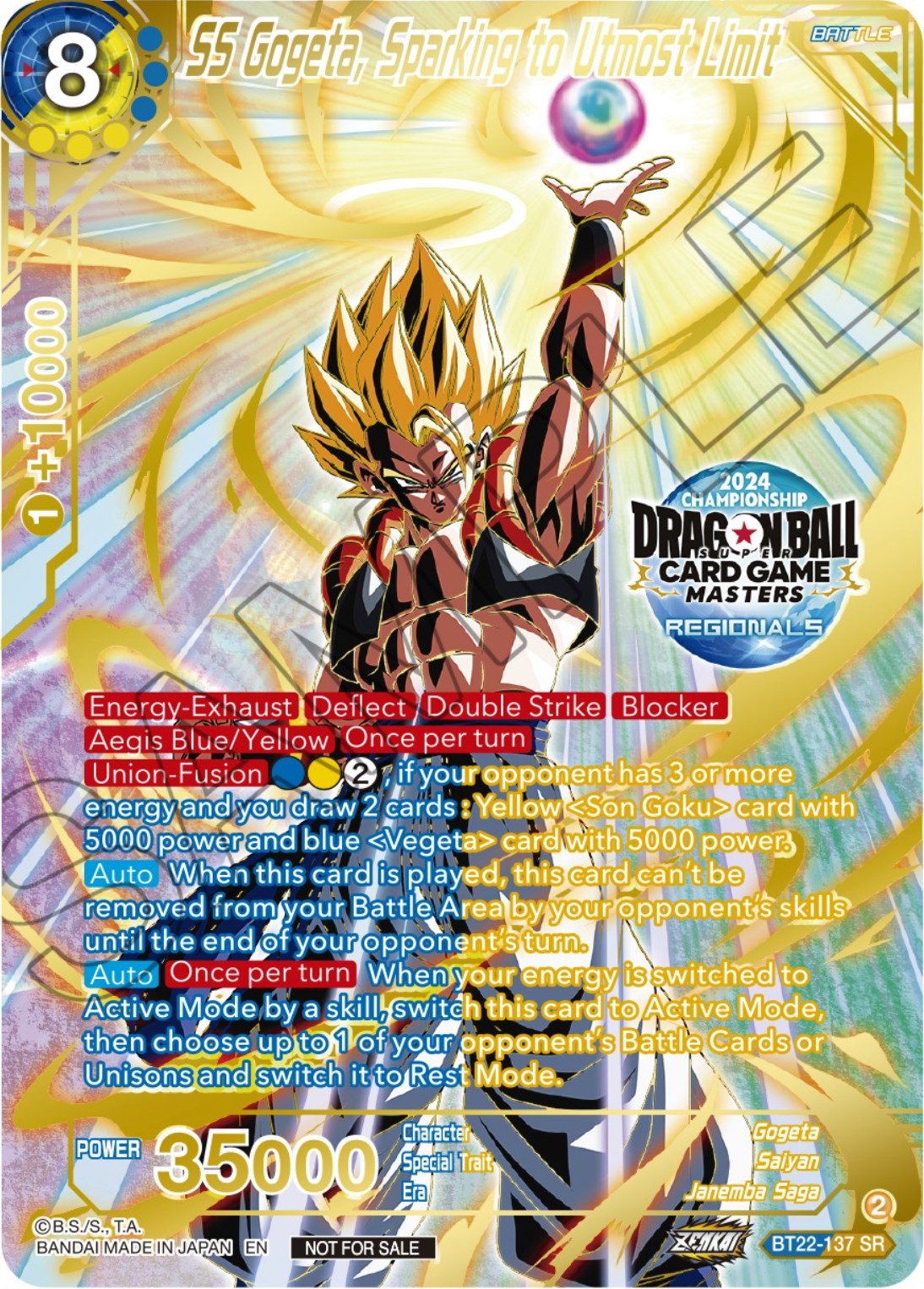 SS Gogeta, Sparking to Utmost Limit (2024 Championship Regionals Top 16) (BT22-137) [Tournament Promotion Cards] | North Valley Games