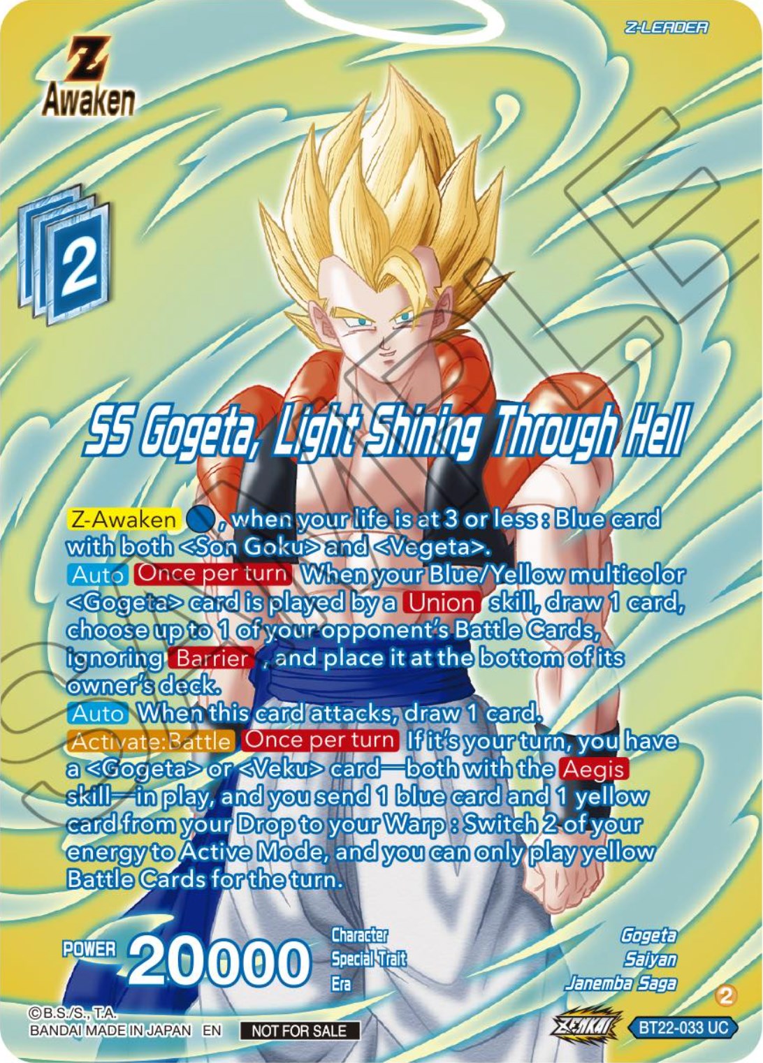 SS Gogeta, Light Shining Through Hell (Premium Alt-Art Card Set 2024 Vol.1) (BT22-033) [Promotion Cards] | North Valley Games