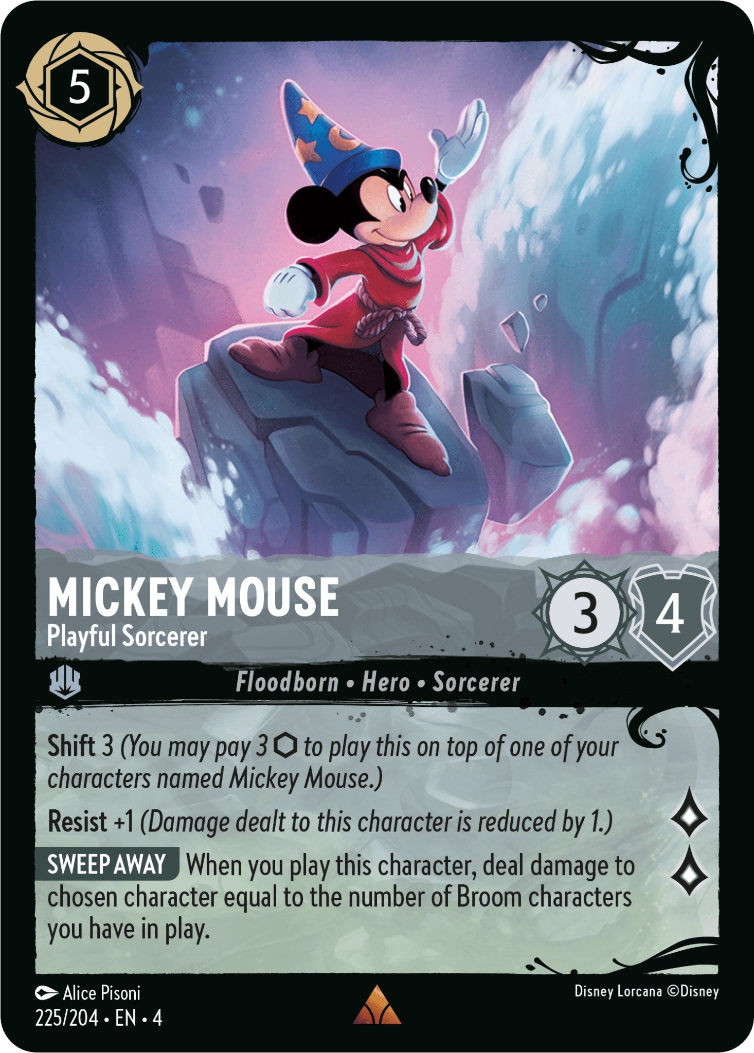 Mickey Mouse - Playful Sorcerer (225/204) (225/204) [Ursula's Return] | North Valley Games