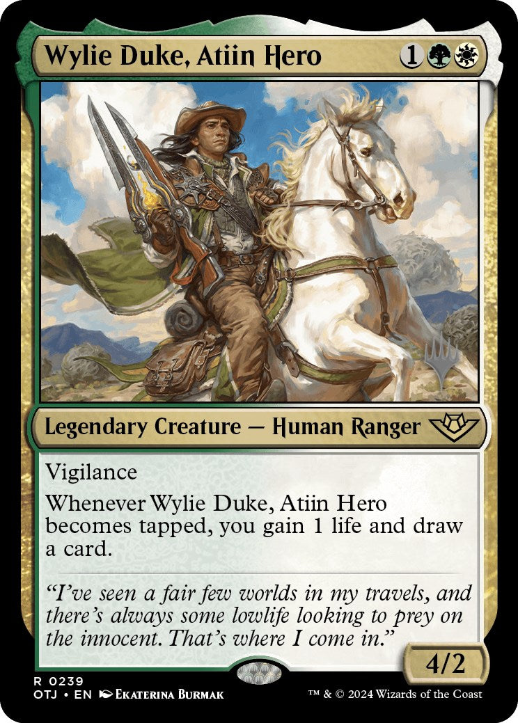Wylie Duke, Atiin Hero (Promo Pack) [Outlaws of Thunder Junction Promos] | North Valley Games