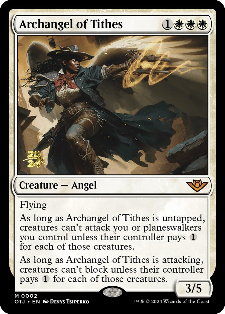 Archangel of Tithes [Outlaws of Thunder Junction Prerelease Promos] | North Valley Games