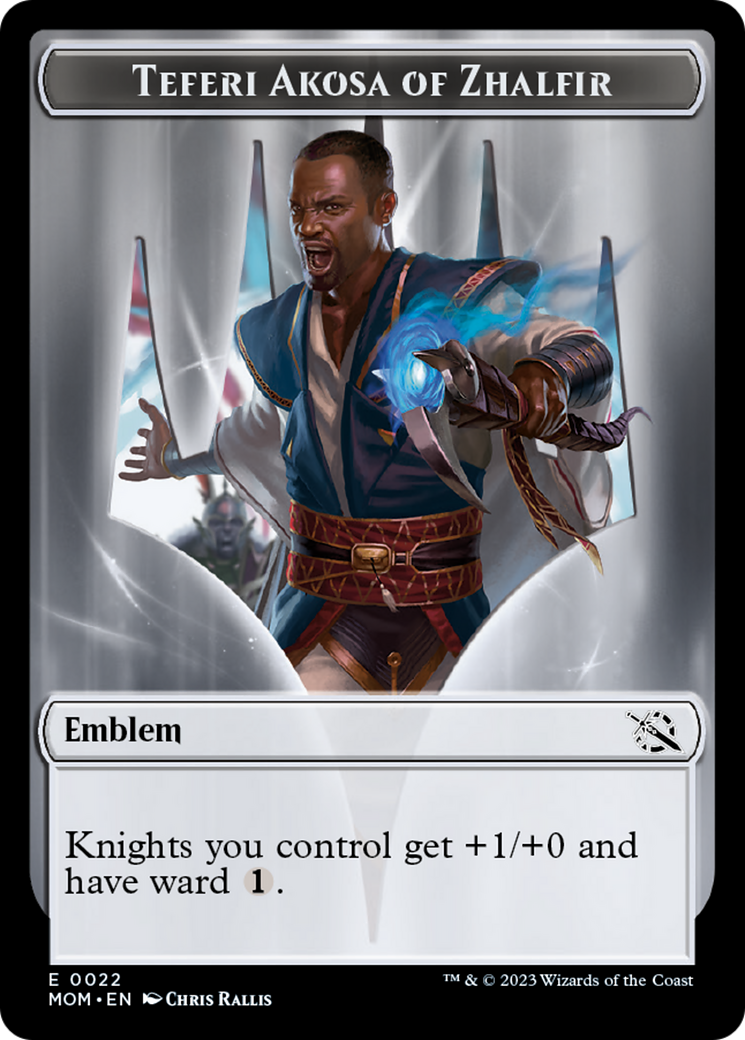Soldier // Teferi Akosa of Zhalfir Emblem Double-Sided Token [March of the Machine Tokens] | North Valley Games