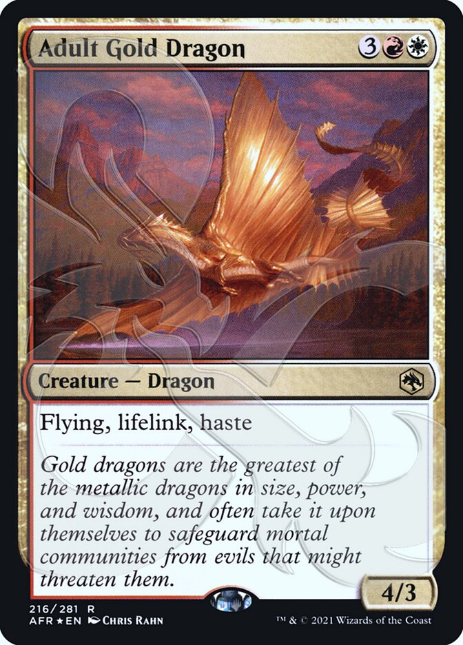 Adult Gold Dragon (Ampersand Promo) [Dungeons & Dragons: Adventures in the Forgotten Realms Promos] | North Valley Games
