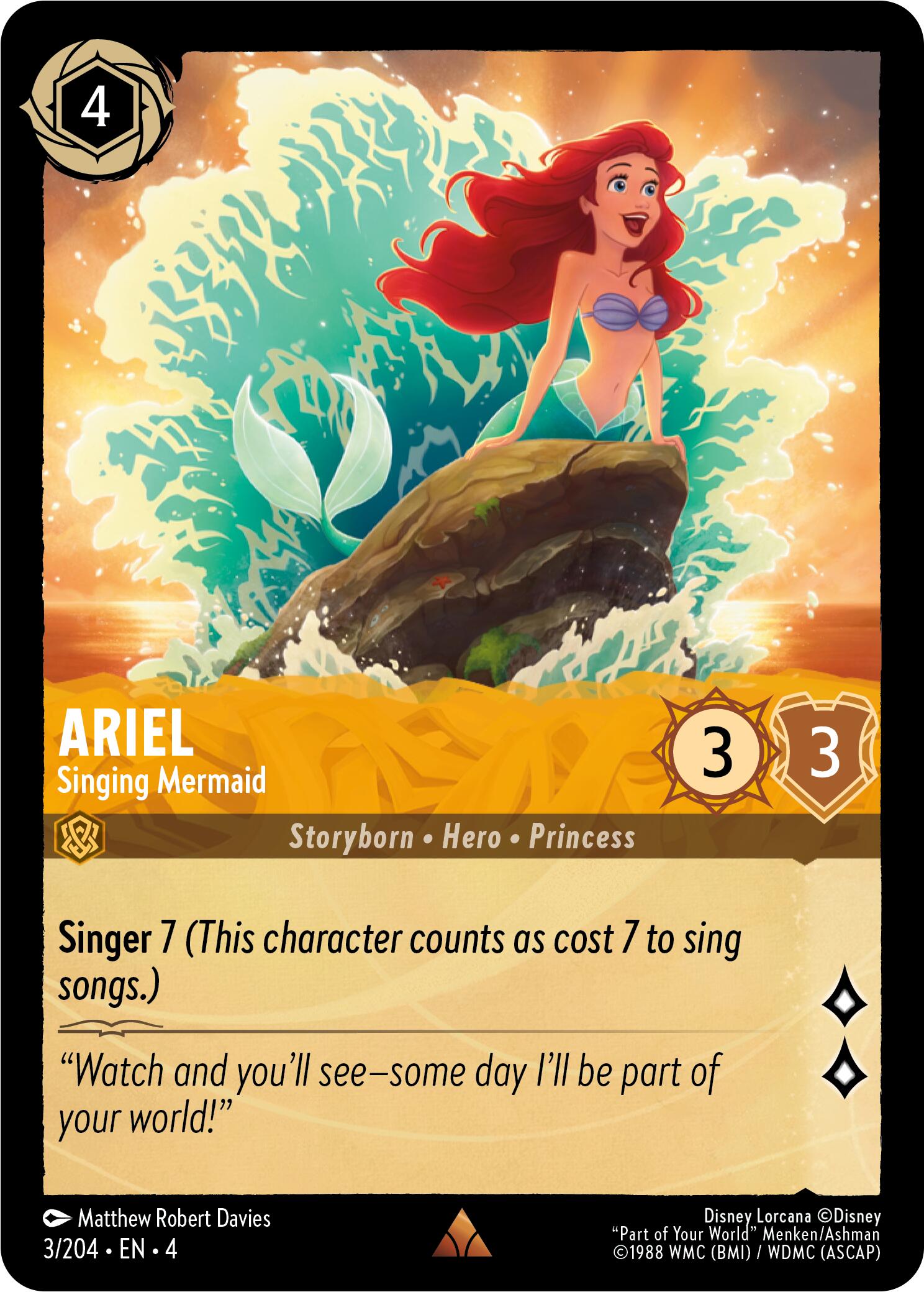 Ariel - Singing Mermaid (3/204) [Ursula's Return] | North Valley Games