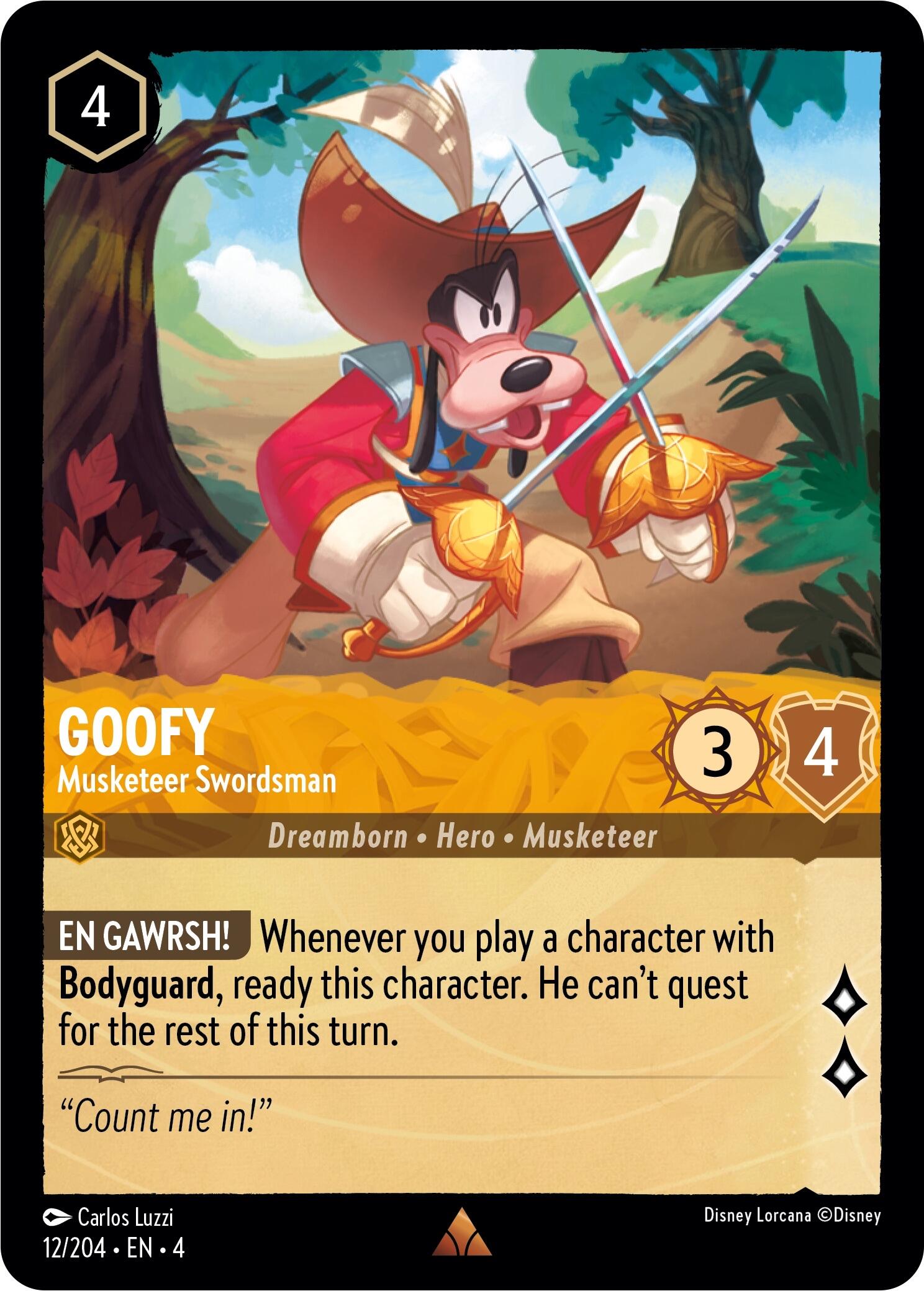 Goofy - Musketeer Swordsman (12/204) [Ursula's Return] | North Valley Games