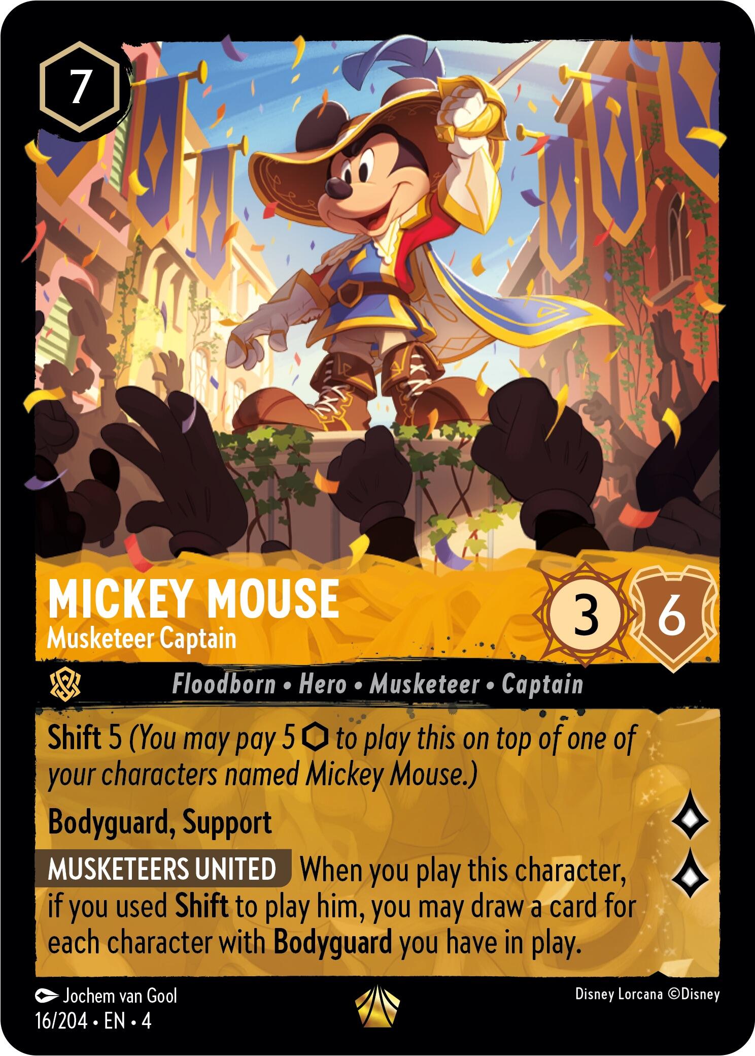 Mickey Mouse - Musketeer Captain (16/204) [Ursula's Return] | North Valley Games