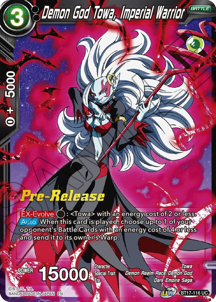 Demon God Towa, Imperial Warrior (BT17-116) [Ultimate Squad Prerelease Promos] | North Valley Games