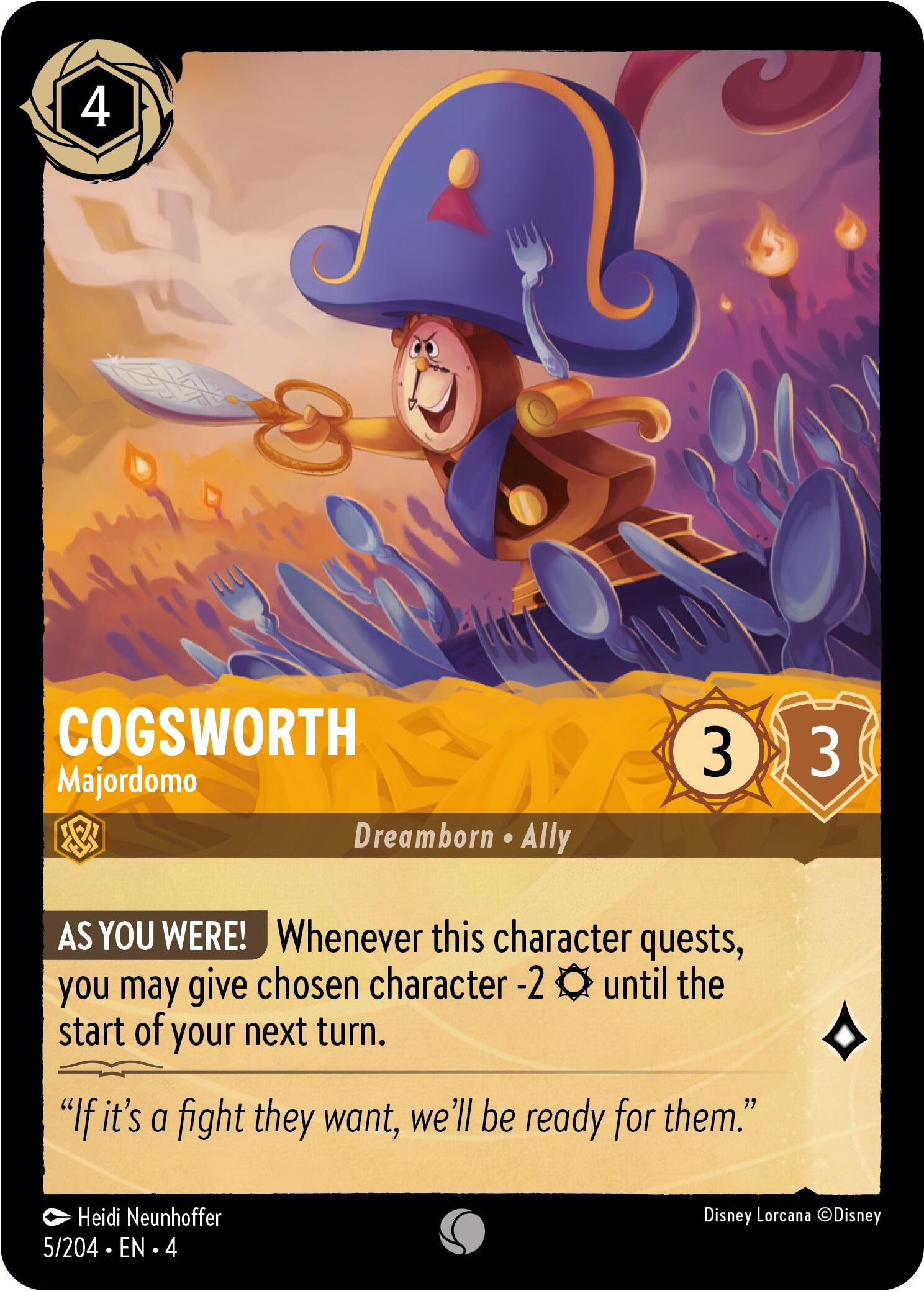 Cogsworth - Majordomo (5/204) [Ursula's Return] | North Valley Games