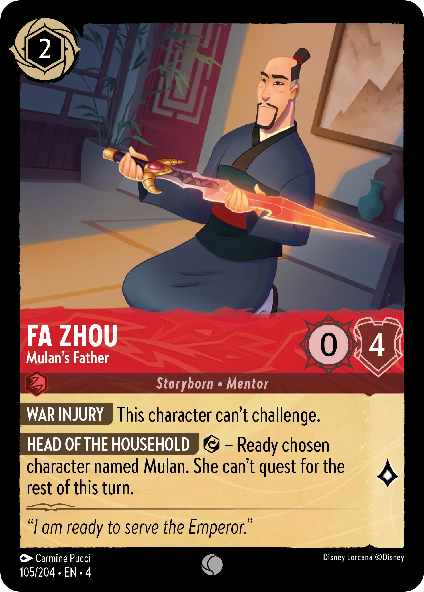 Fa Zhou - Mulan's Father (105/204) [Ursula's Return] | North Valley Games