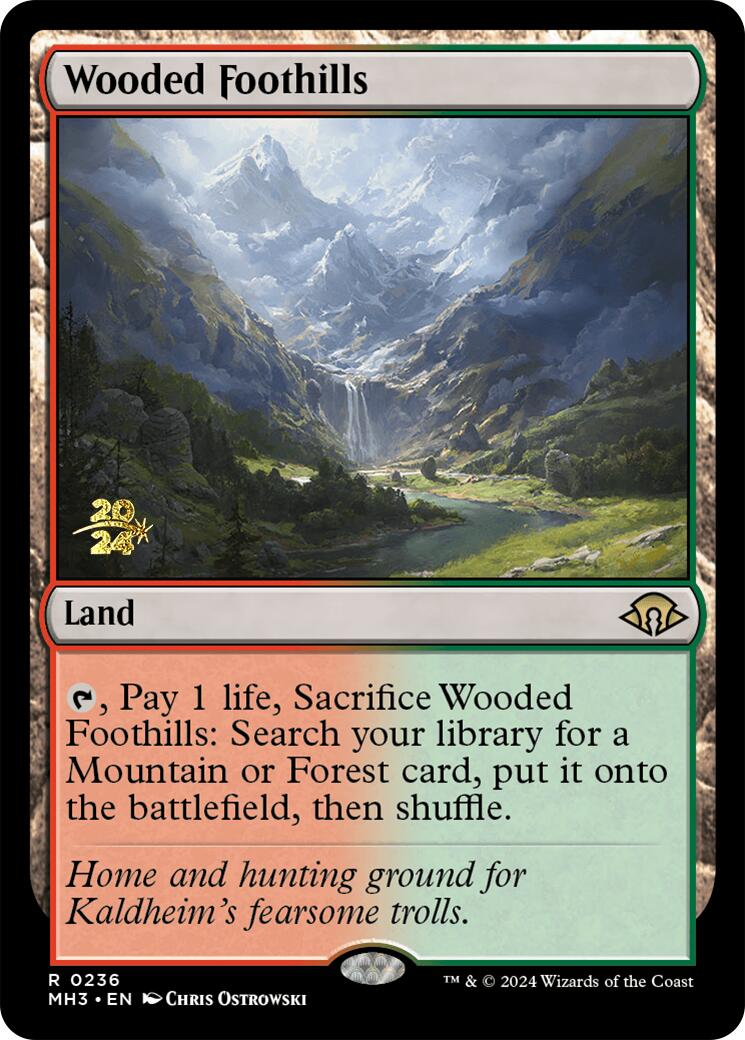 Wooded Foothills [Modern Horizons 3 Prerelese Promos] | North Valley Games