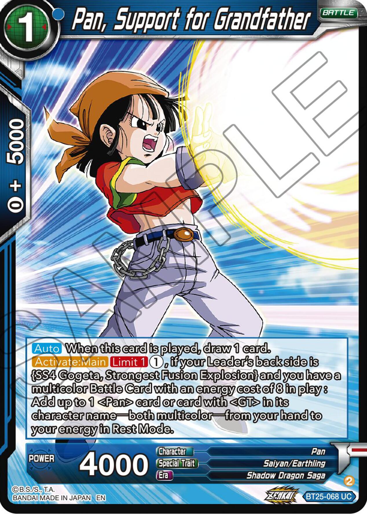Pan, Support for Grandfather (BT25-068 UC) [Legend of the Dragon Balls] | North Valley Games