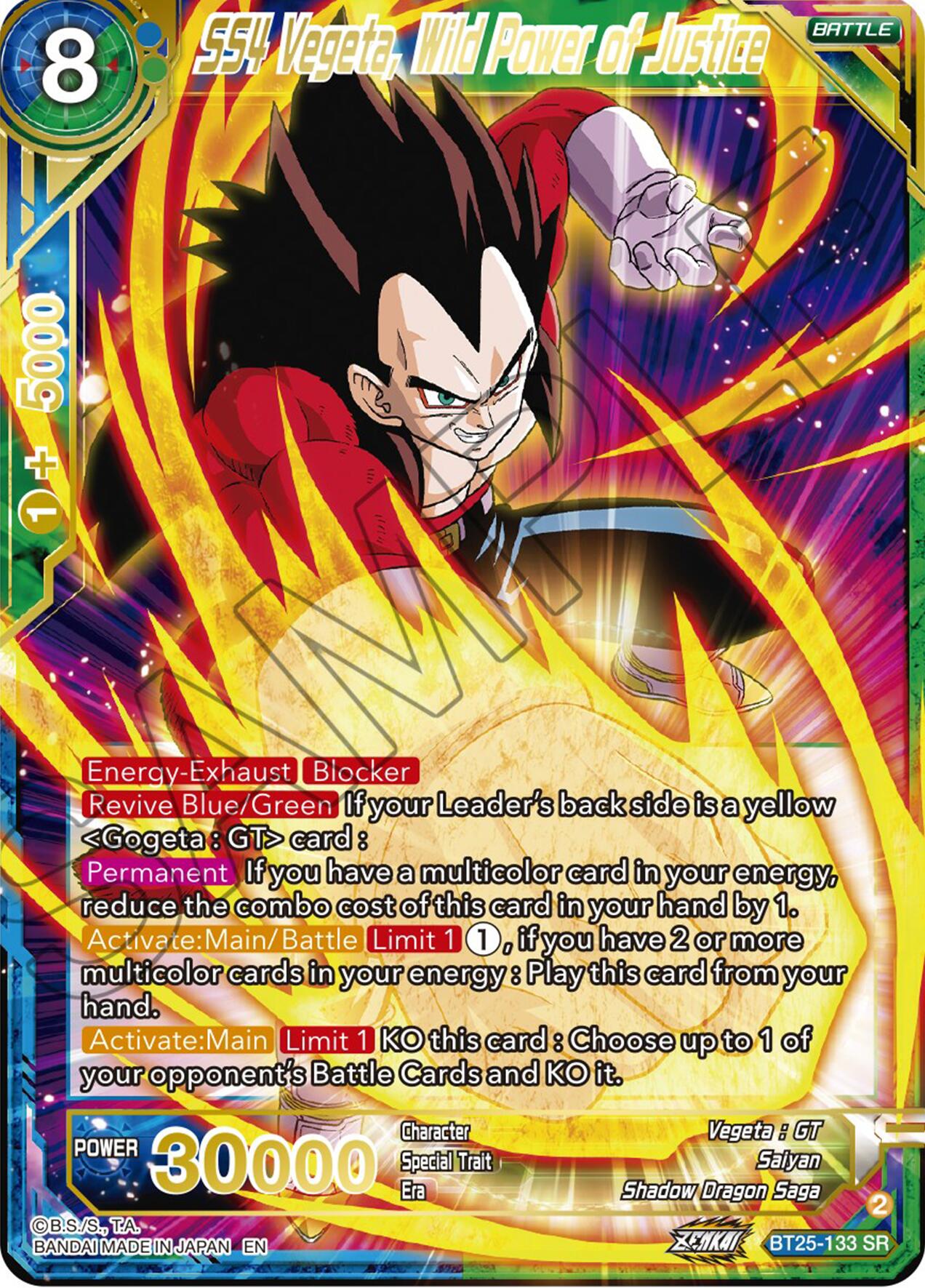 SS4 Vegeta, Wild Power of Justice (BT25-133) [Legend of the Dragon Balls] | North Valley Games