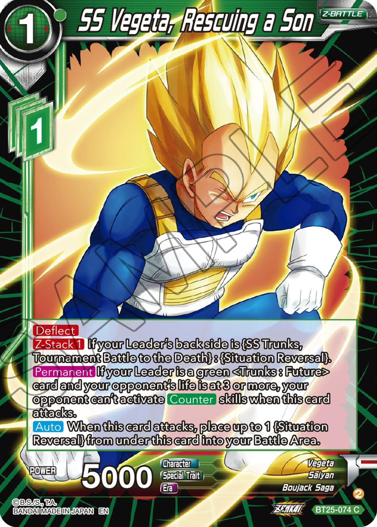 SS Vegeta, Rescuing a Son (BT25-074) [Legend of the Dragon Balls] | North Valley Games
