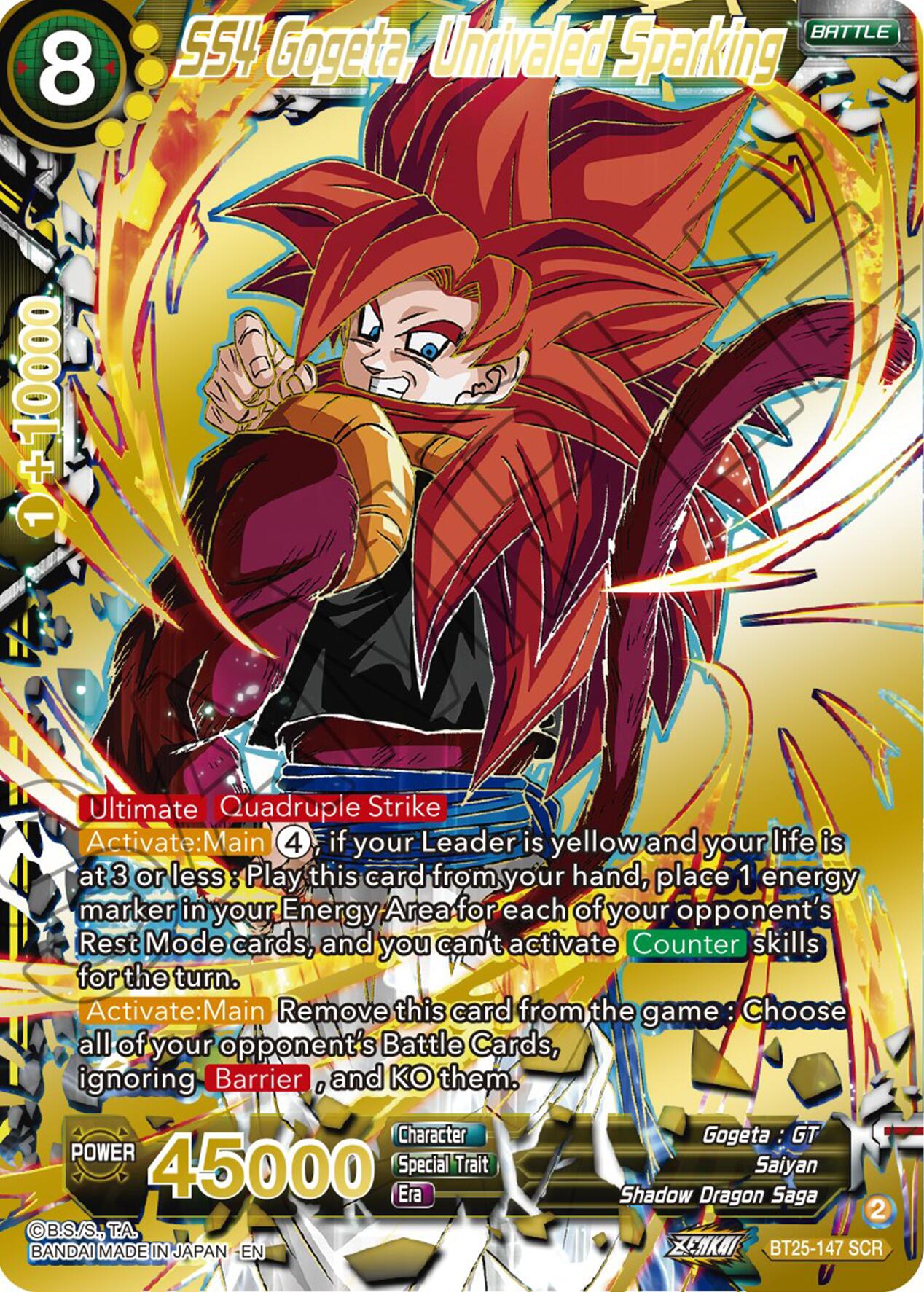 SS4 Gogeta, Unrivaled Sparking (BT25-147) [Legend of the Dragon Balls] | North Valley Games