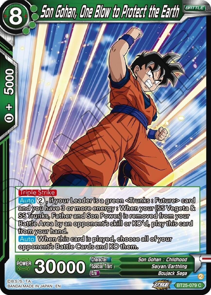 Son Gohan, One Blow to Protect the Earth (BT25-079) [Legend of the Dragon Balls] | North Valley Games
