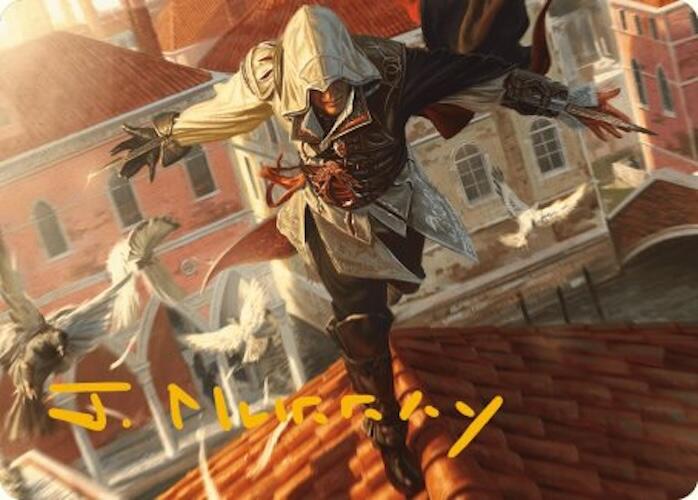 Ezio, Blade of Vengeance Art Card (Gold-Stamped Signature) [Assassin's Creed Art Series] | North Valley Games