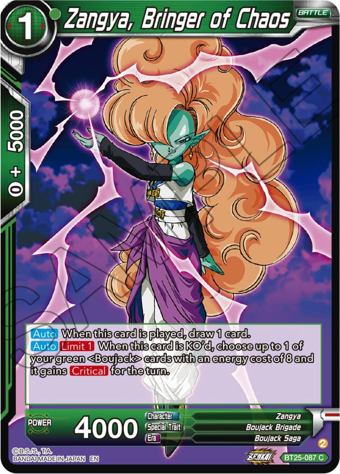 Zangya, Bringer of Chaos (BT25-087) [Legend of the Dragon Balls] | North Valley Games
