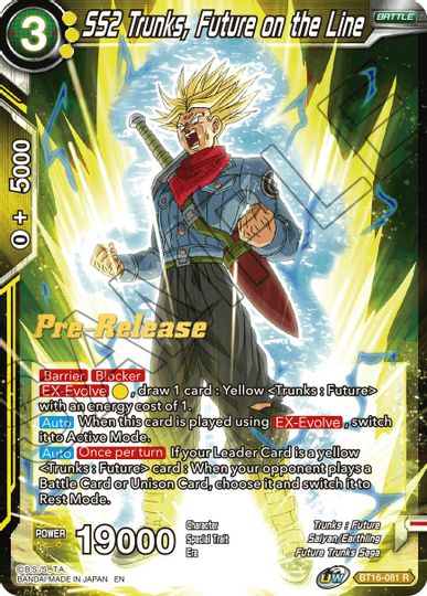 SS2 Trunks, Future on the Line (BT16-081) [Realm of the Gods Prerelease Promos] | North Valley Games