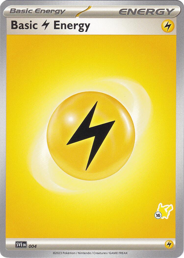 Basic Lightning Energy (004) (Pikachu Stamp #16) [Battle Academy 2024] | North Valley Games