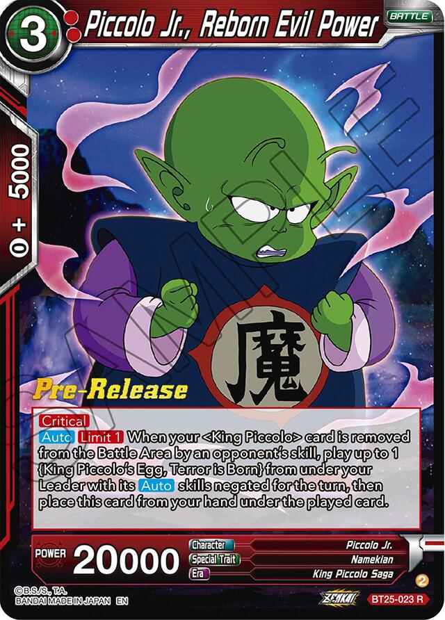 Piccolo Jr., Reborn Evil Power (BT25-023) [Legend of the Dragon Balls Prerelease Promos] | North Valley Games