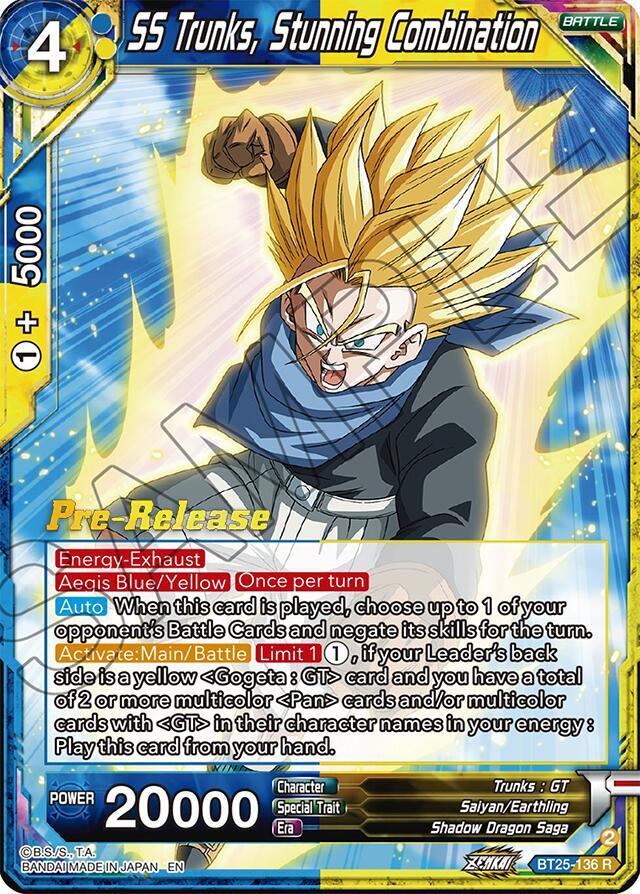 SS Trunks, Stunning Combination (BT25-136) [Legend of the Dragon Balls Prerelease Promos] | North Valley Games