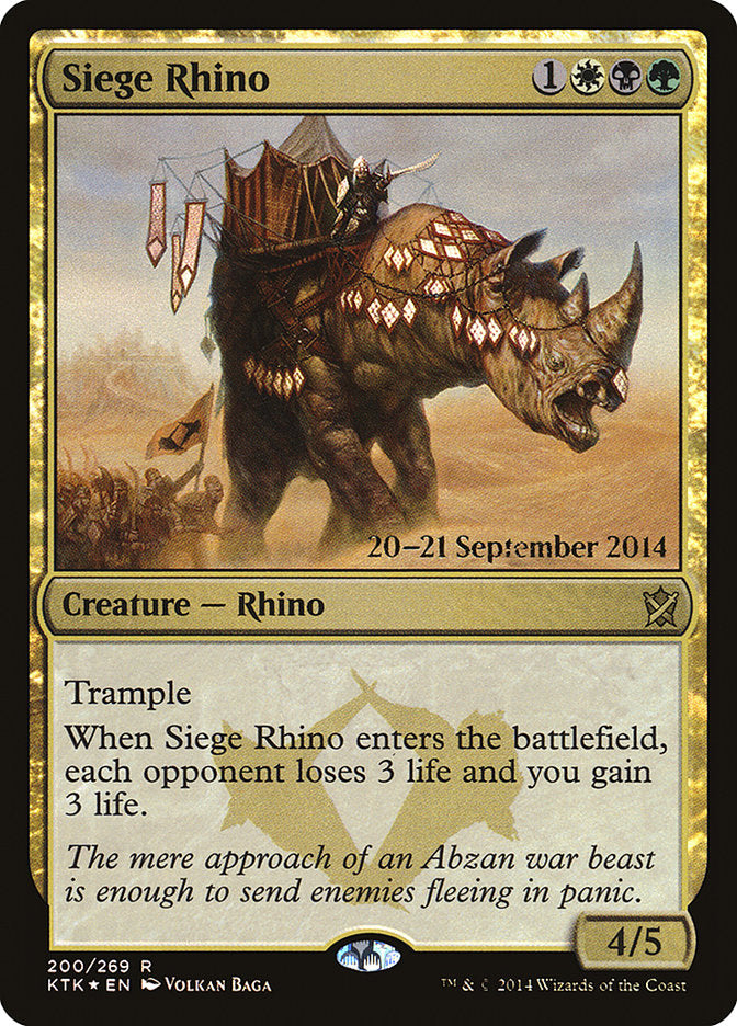 Siege Rhino [Khans of Tarkir Prerelease Promos] | North Valley Games