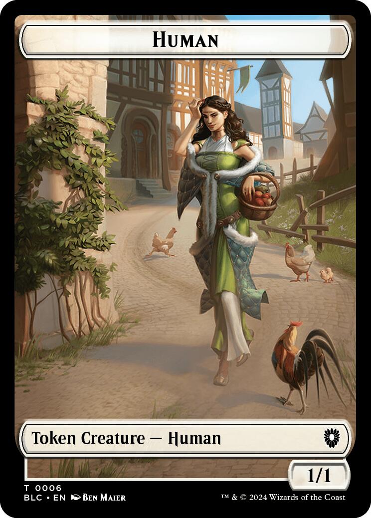 Human // Soldier Double-Sided Token [Bloomburrow Commander Tokens] | North Valley Games