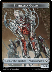 Phyrexian Golem // Faerie Double-Sided Token [Bloomburrow Commander Tokens] | North Valley Games