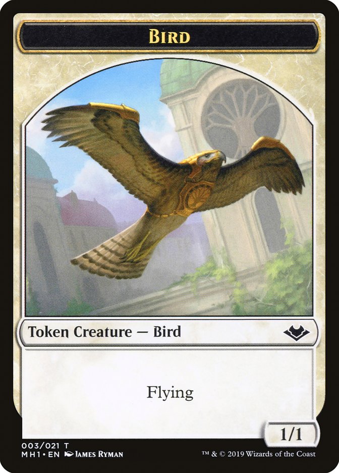 Bird (003) // Serra the Benevolent Emblem Double-Sided Token [Modern Horizons Tokens] | North Valley Games
