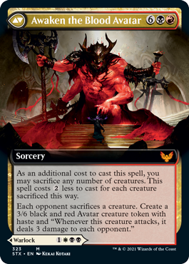 Extus, Oriq Overlord // Awaken the Blood Avatar (Extended Art) [Strixhaven: School of Mages] | North Valley Games