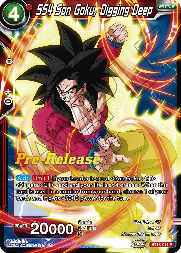 SS4 Son Goku, Digging Deep (BT18-011) [Dawn of the Z-Legends Prerelease Promos] | North Valley Games