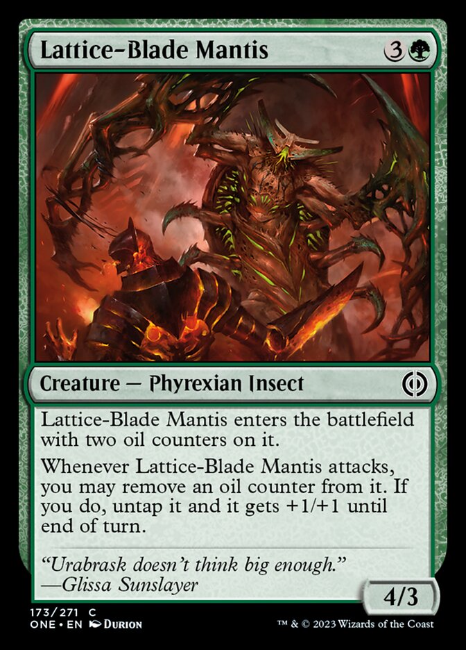 Lattice-Blade Mantis [Phyrexia: All Will Be One] | North Valley Games