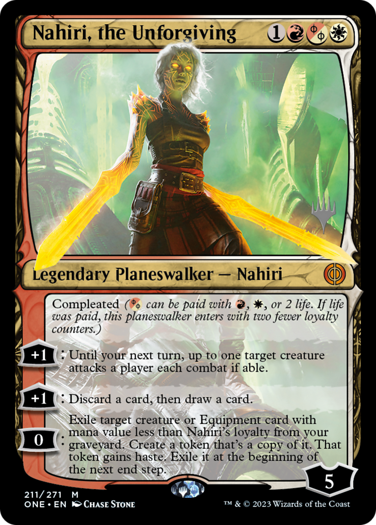 Nahiri, the Unforgiving (Promo Pack) [Phyrexia: All Will Be One Promos] | North Valley Games